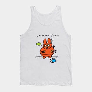 BUNNY SUBMARINE ILLUSTRATION - SUBMERSIBLE VEHICLE FROM MY BOOK 'THE EASTER BUNNY'S UNDERSEA ADVENTURE!' Tank Top